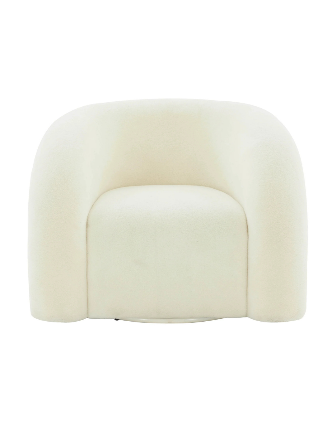 Modern Ivory Barrel Accent Chair – Curved Design