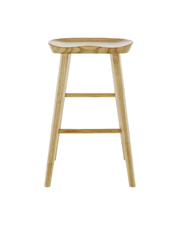 Legno Bar Stool — Solid Ash Carved Saddle Seat Counter Stool
