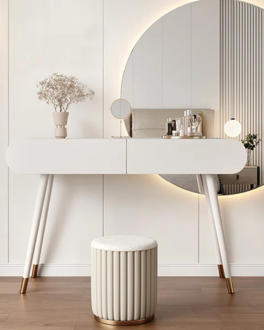 White Vanity Table front view – bedroom furniture Dubai Furmories
