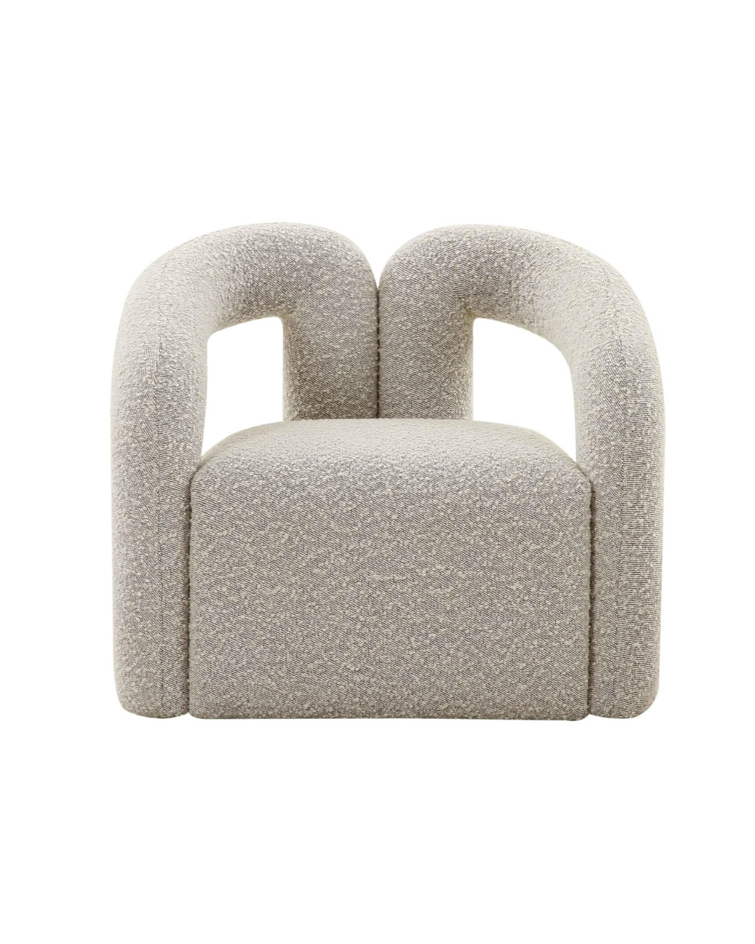 Modern Sculptural Bouclé Accent Chair open-back design – UAE