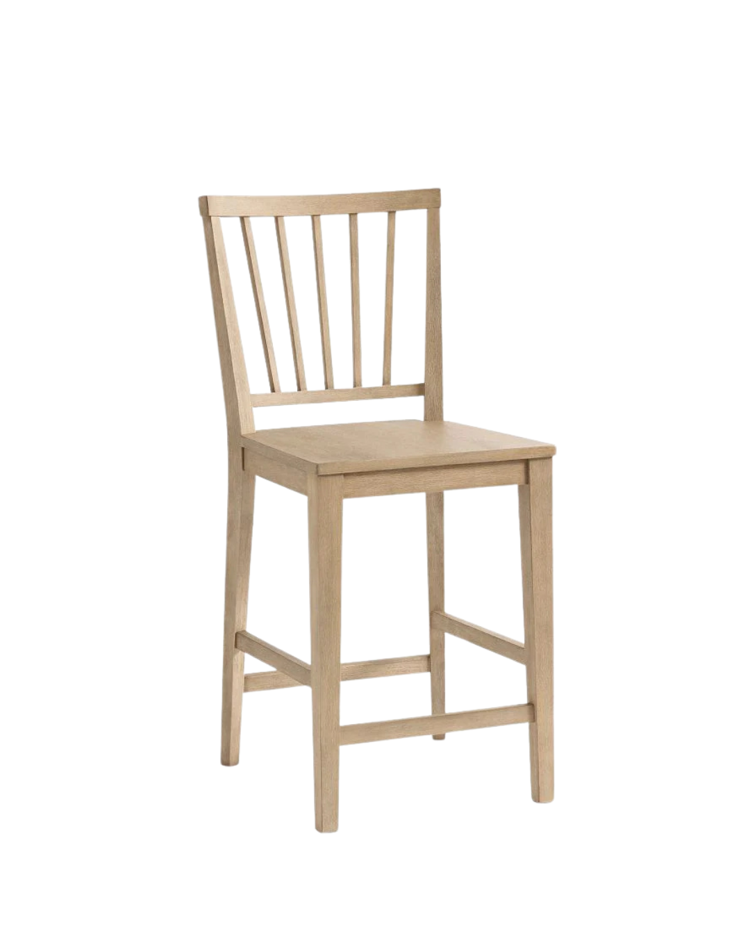 The Fuso Bar Stool — Solid Oak Spindle Back Counter Stool