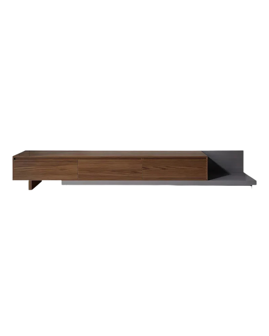 Modern Floating TV Unit in Walnut & Charcoal Finish