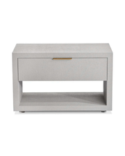 Modern Grey Nightstand with Single Drawer and Open Shelf