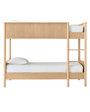 Reed Bunk Bed — Solid Oak Bunk Bed with Fluted Safety Panel