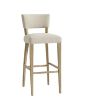 Lino Bar Stool — Upholstered Linen & Oak Counter Stool
