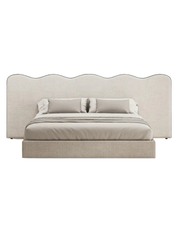 Scallop Edge Upholstered Bed – Modern Elegance with Artistic Headboard Design