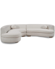 The Koda Sectional — Curved Two-Piece Sofa with Round Walnut Feet