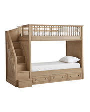 Castello Bunk Bed — Solid Oak Staircase Bunk Bed with Storage Drawers