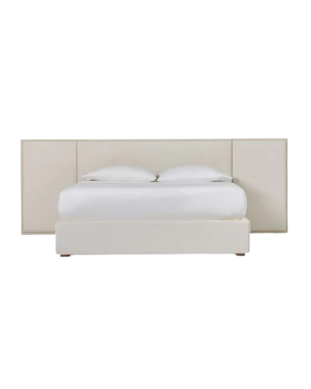 Linea Modern Minimalist Upholstered Bed with Wide Panel Headboard