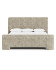 Modern Fully Upholstered Bed with Soft Fabric Finish – Minimalist Luxury Design