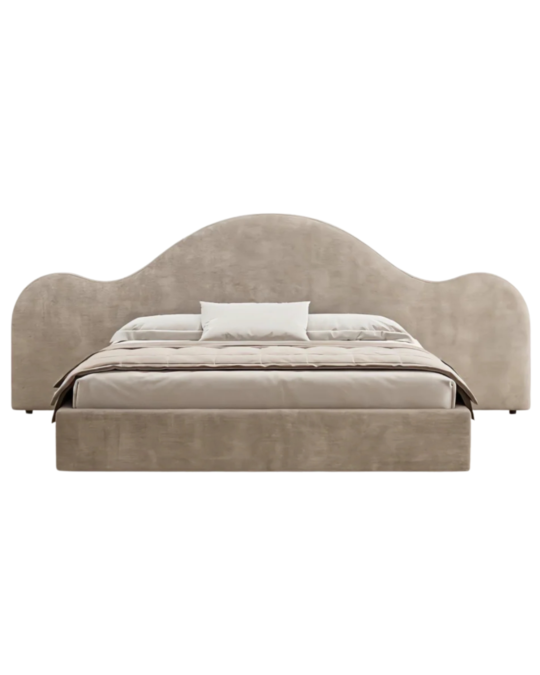 Curved Arch Upholstered Bed – Modern Statement Headboard Design