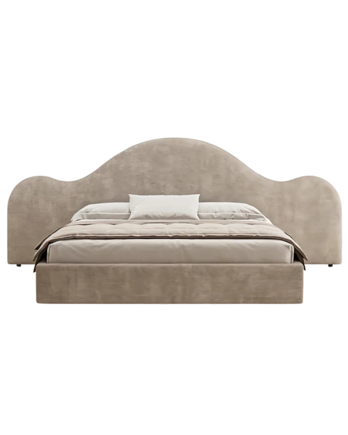Curved Arch Upholstered Bed – Modern Statement Headboard Design