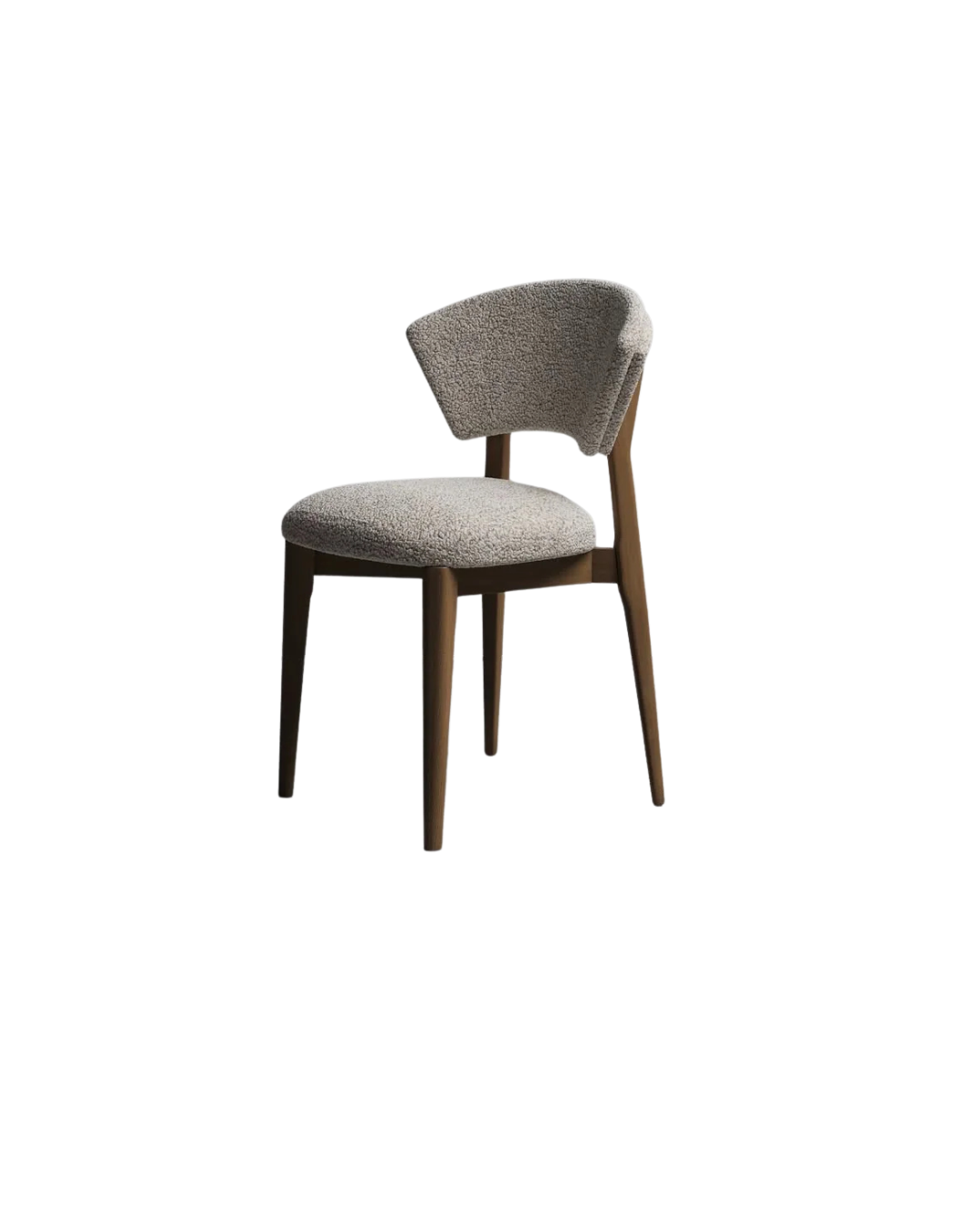 Ala Dining Chair — Winged Open-Back Bouclé Dining Chair