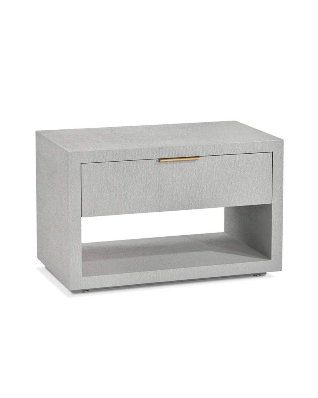 Modern Grey Nightstand with Single Drawer and Open Shelf