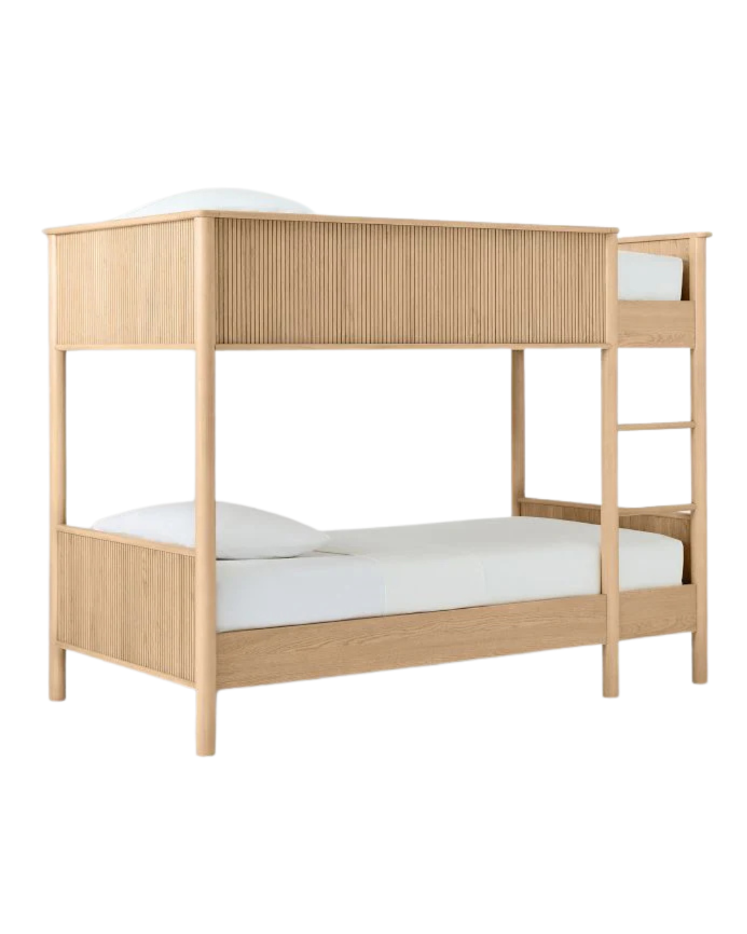 Reed Bunk Bed — Solid Oak Bunk Bed with Fluted Safety Panel
