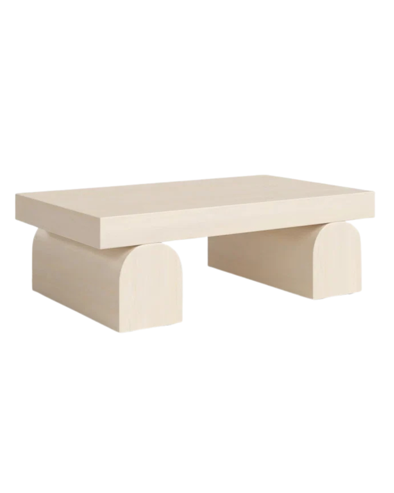 Modern Rectangular Coffee Table – Sculptural Arched Legs