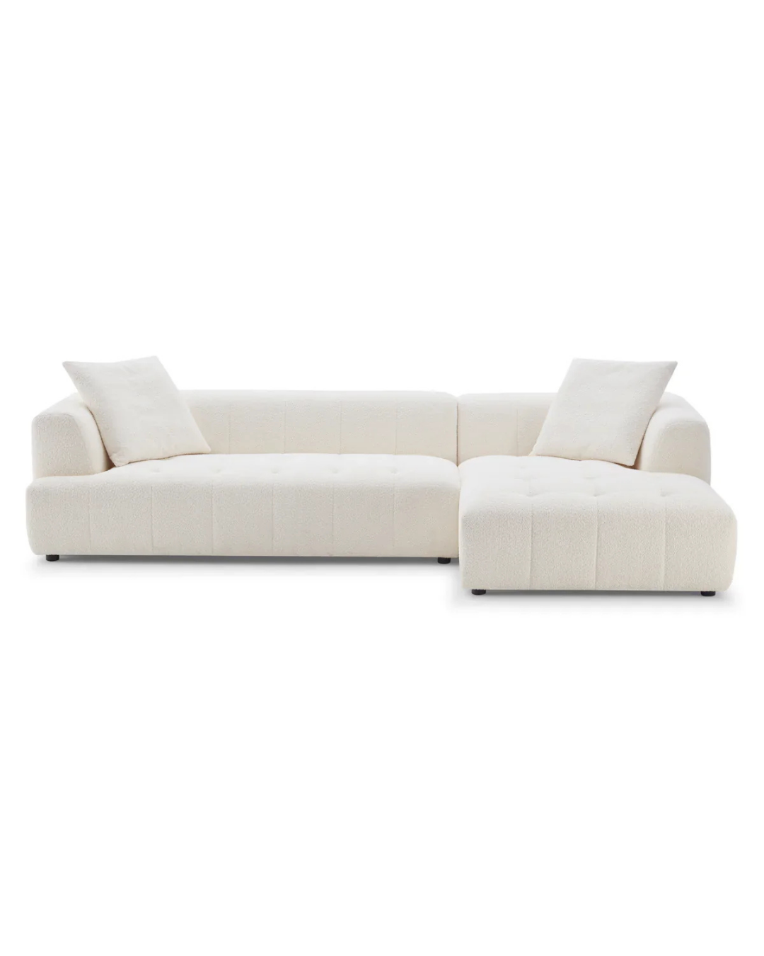 Modern Cream Sectional Sofa – Tufted Design & Plush Comfort