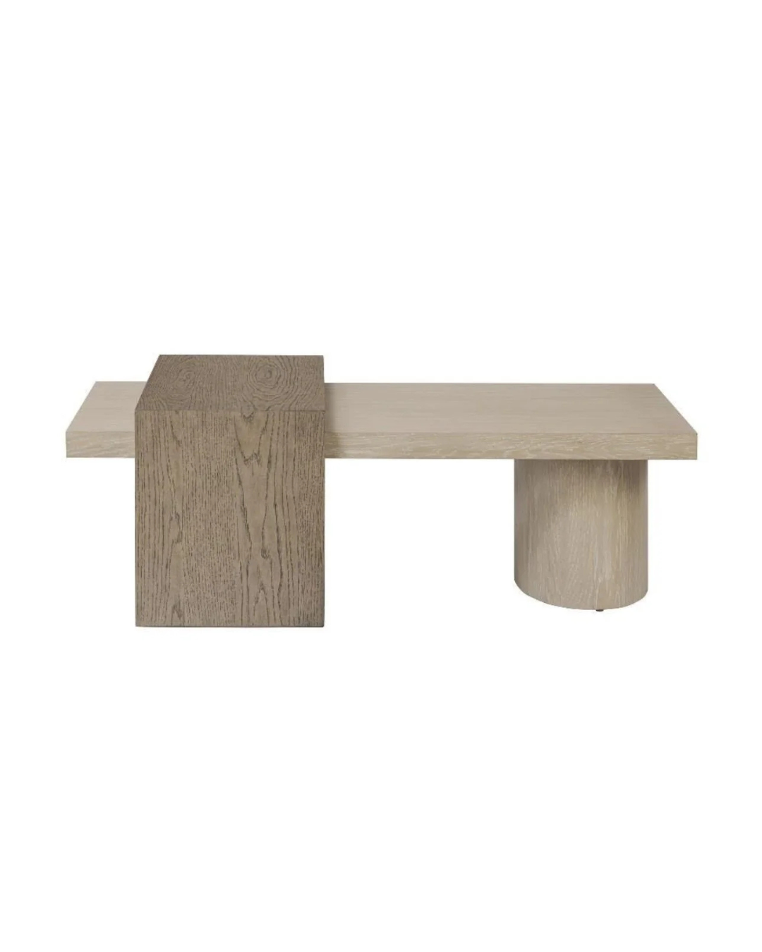 Modern Geometric Wood Coffee Table sculptural base – living room UAE