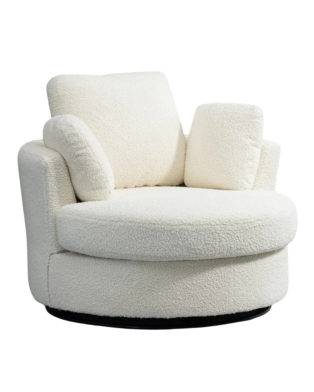 Modern Swivel Barrel Chair bouclé upholstery – living room UAE