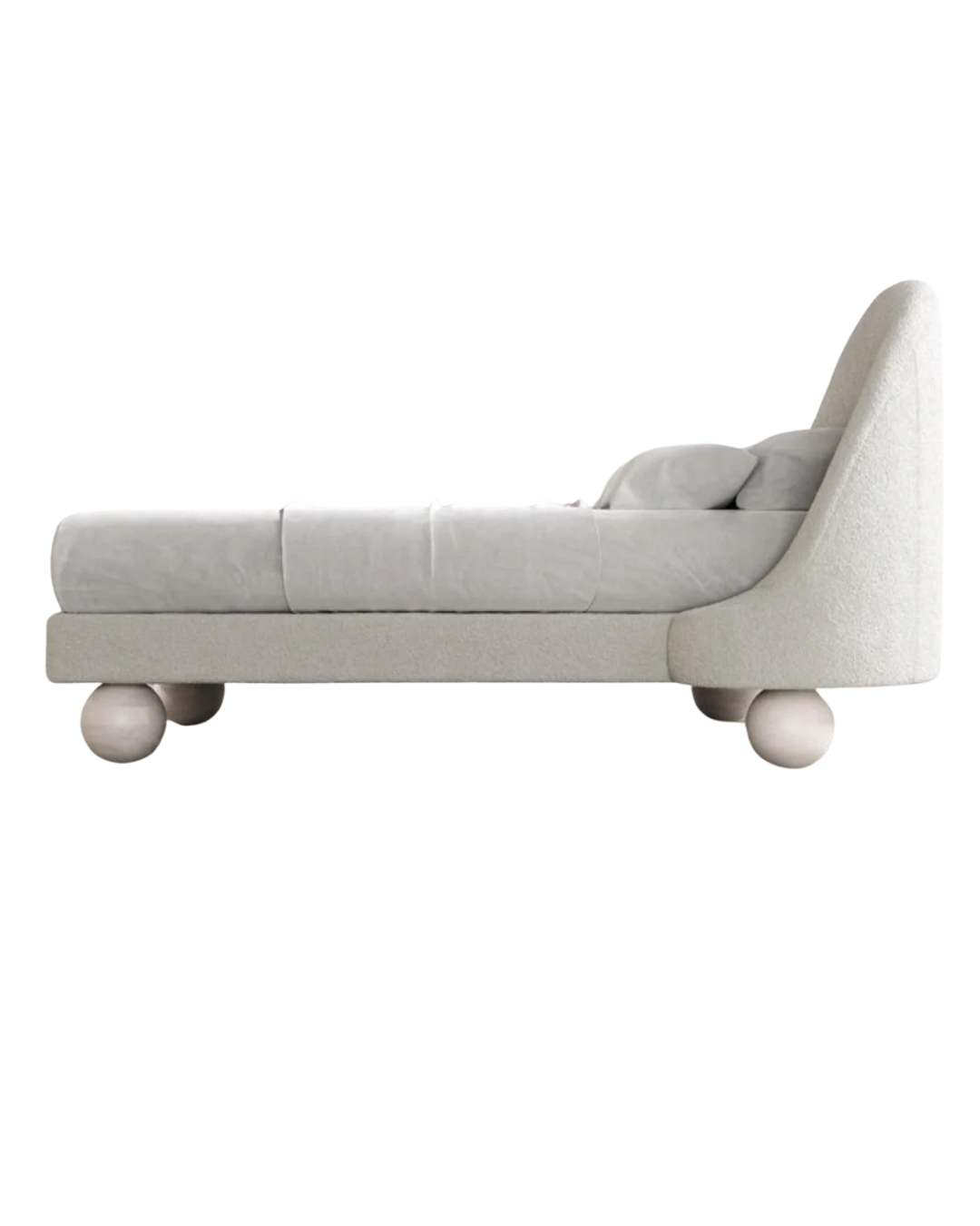 Luna Bed — Children’s Asymmetric Arch Bouclé Single Bed