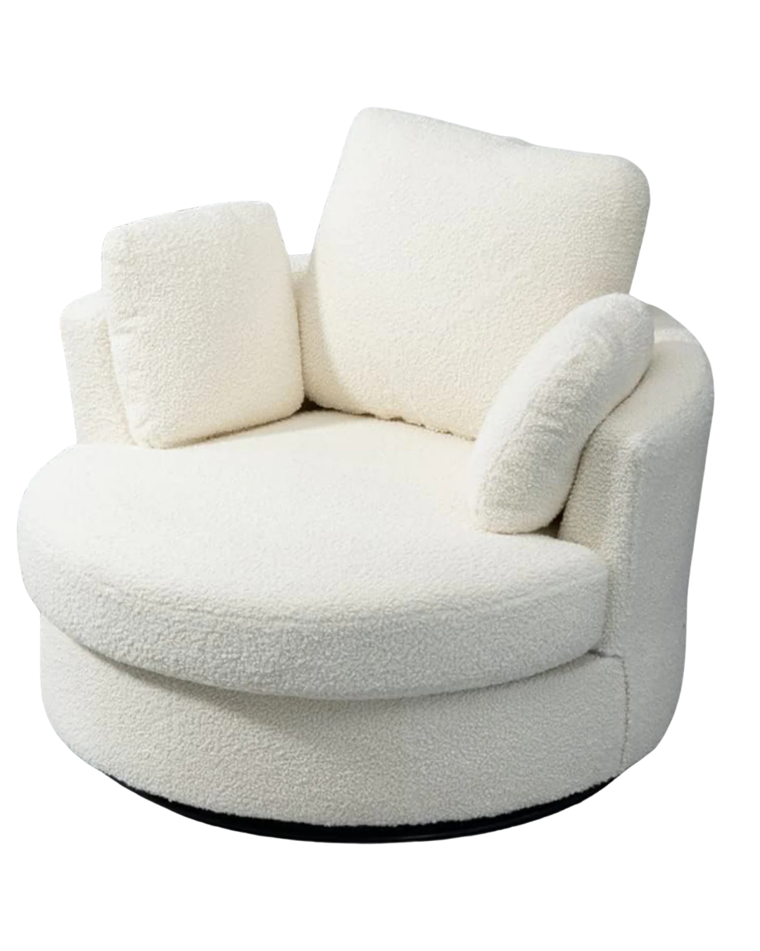 Swivel Barrel Bouclé Chair front view – furniture Dubai Furmories