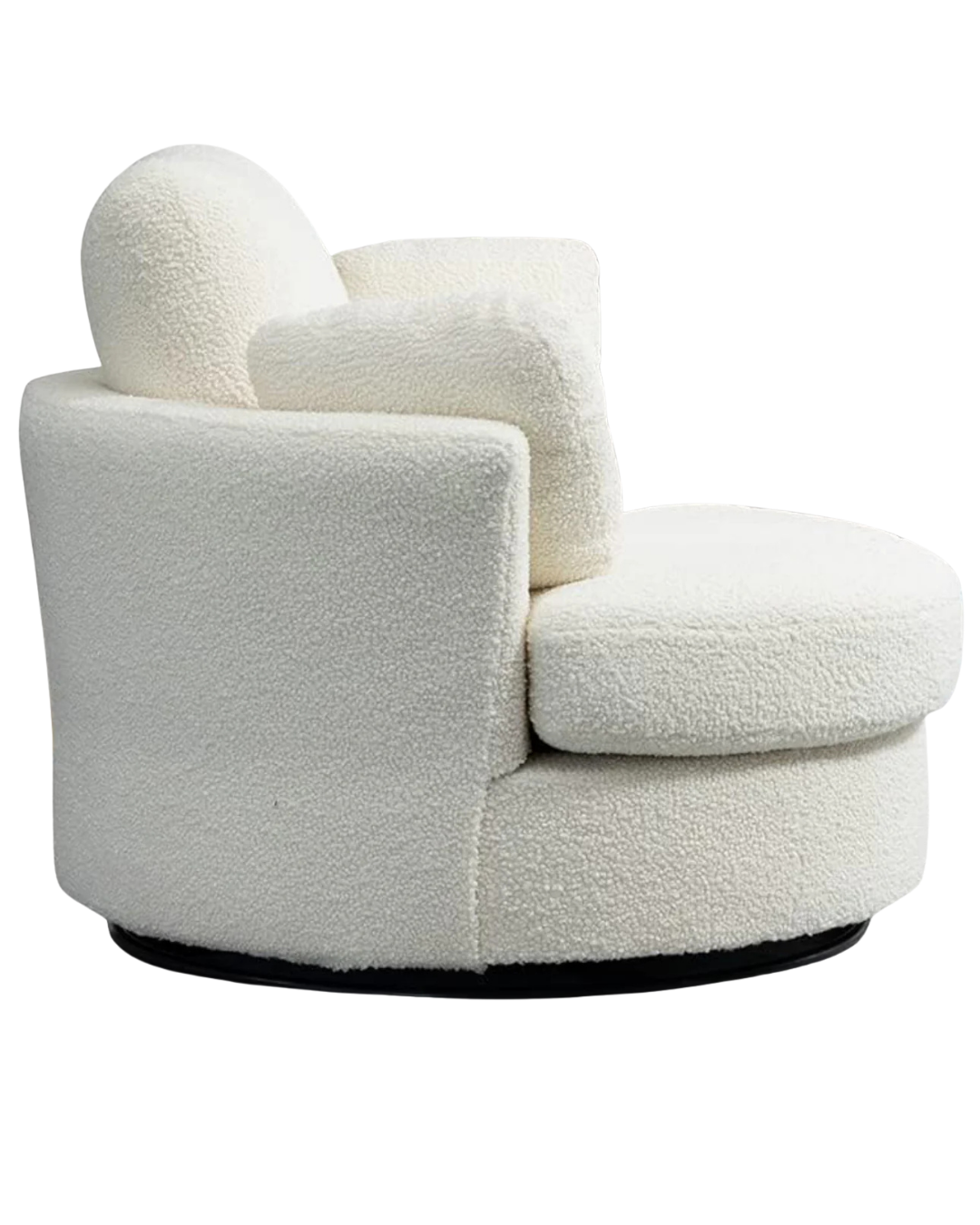 Swivel Barrel Bouclé Chair angle – custom swivel chair Ajman UAE