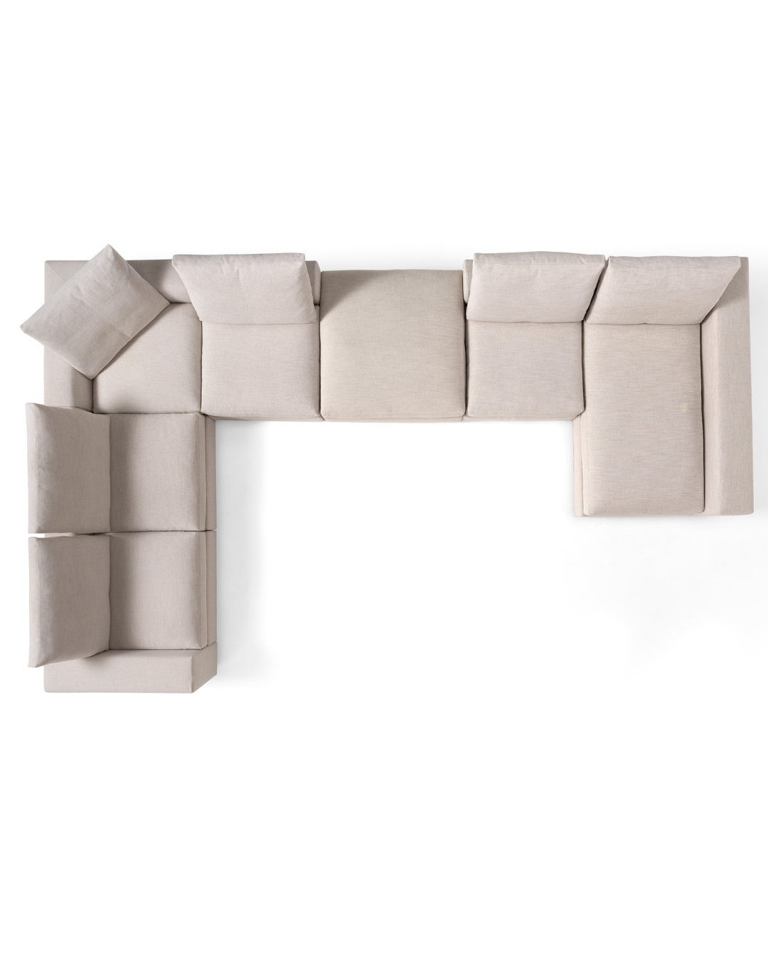 The Largo Sectional — Modular U-Shape Sofa with Walnut Plinth Base