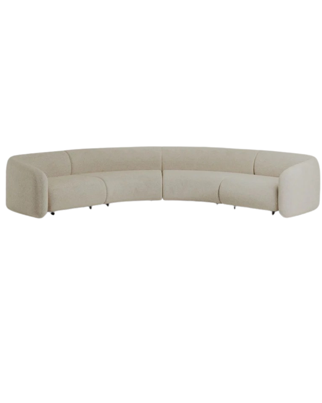 Luno Sectional — Curved Bouclé Sofa with Pillar Arms