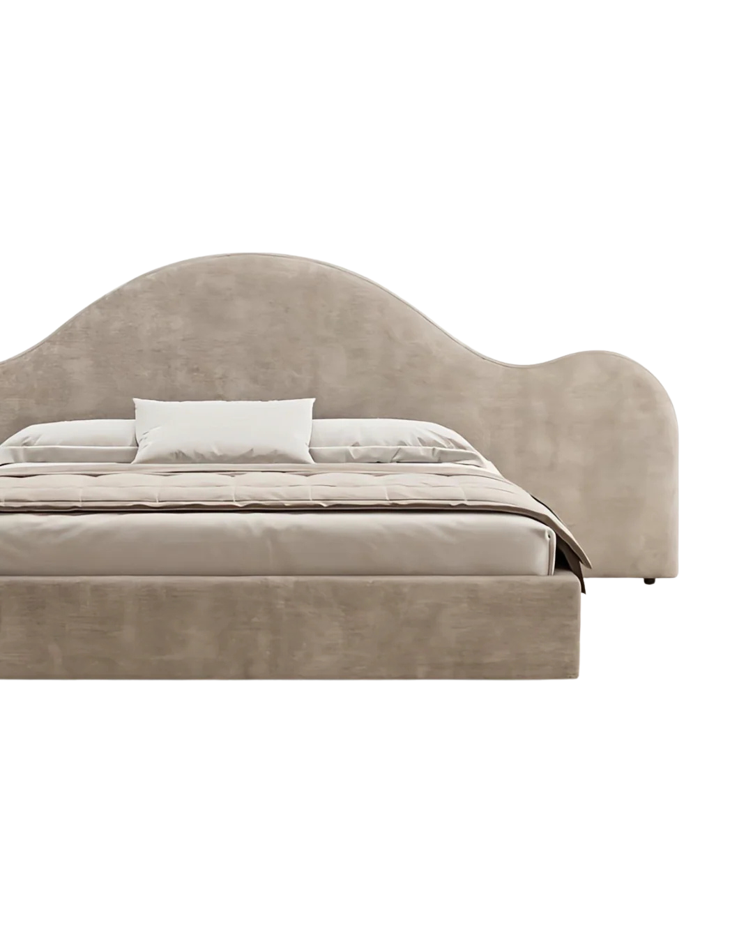 Curved Arch Upholstered Bed – Modern Statement Headboard Design