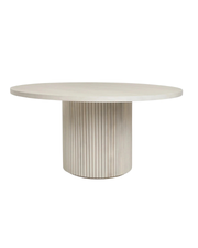 Modern Round Dining Table with Fluted Pedestal Base