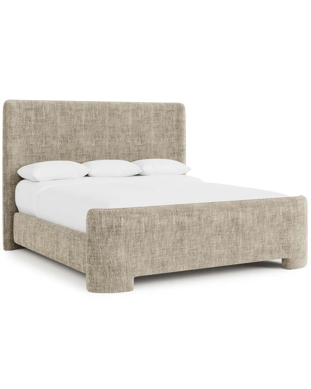 Modern Fully Upholstered Bed with Soft Fabric Finish – Minimalist Luxury Design