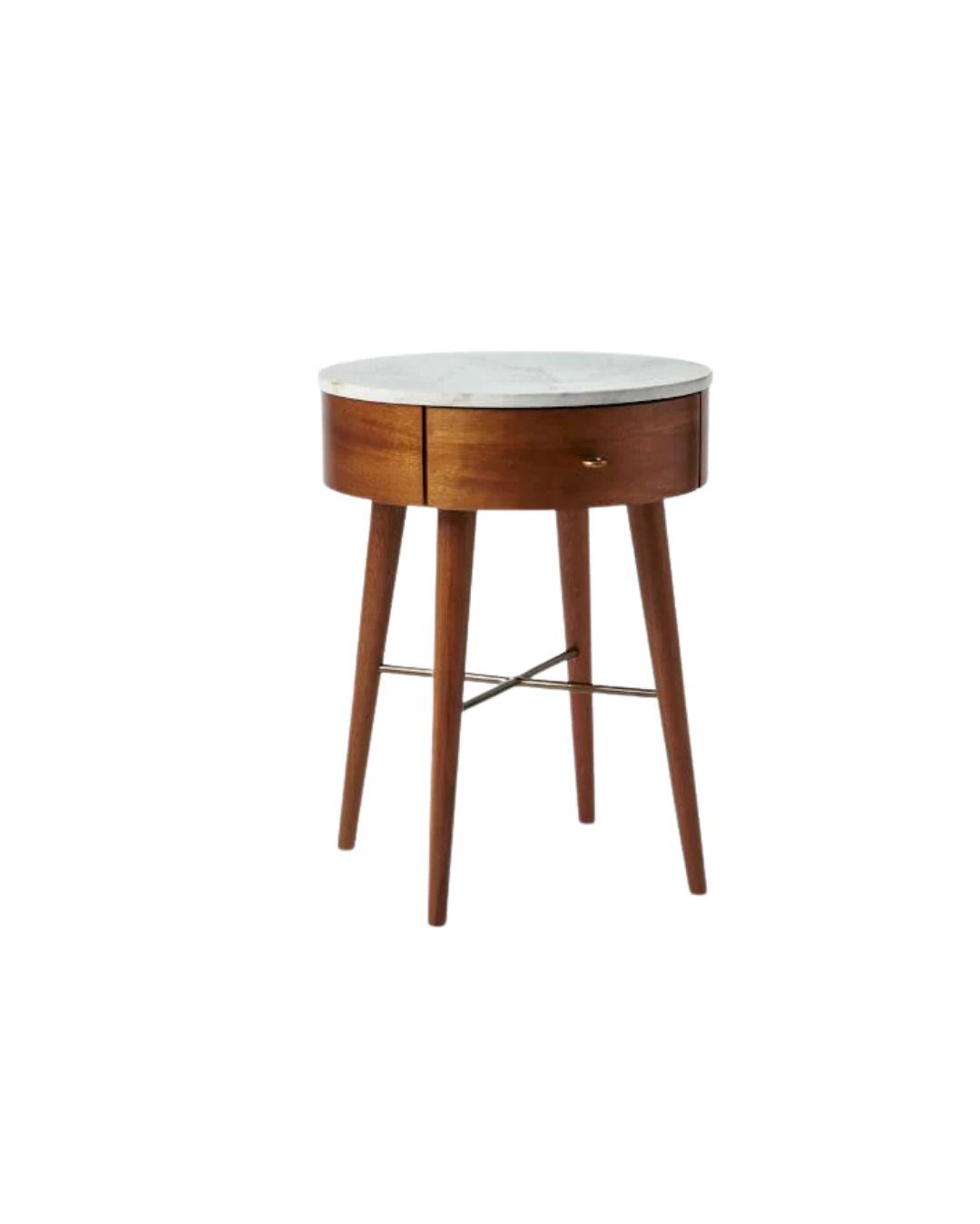 Walnut Wood Accent Table with Hidden Drawer