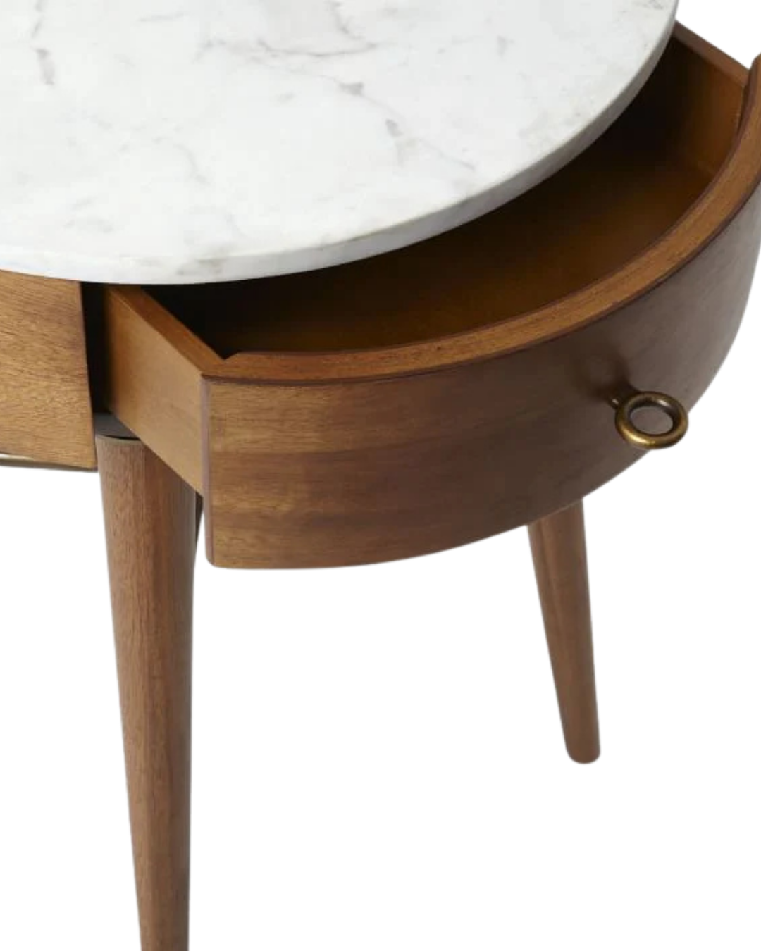 Walnut Wood Accent Table with Hidden Drawer