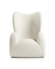 Contemporary Wingback Accent Chair with Bouclé Upholstery