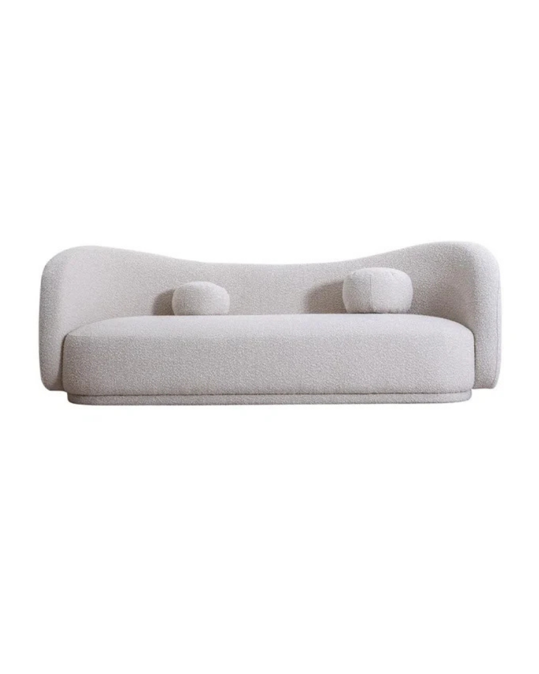 Modern Cream Sculptural Sofa – Artistic Curves & Plush Comfort