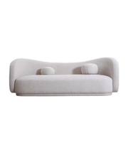 Modern Cream Sculptural Sofa – Artistic Curves & Plush Comfort