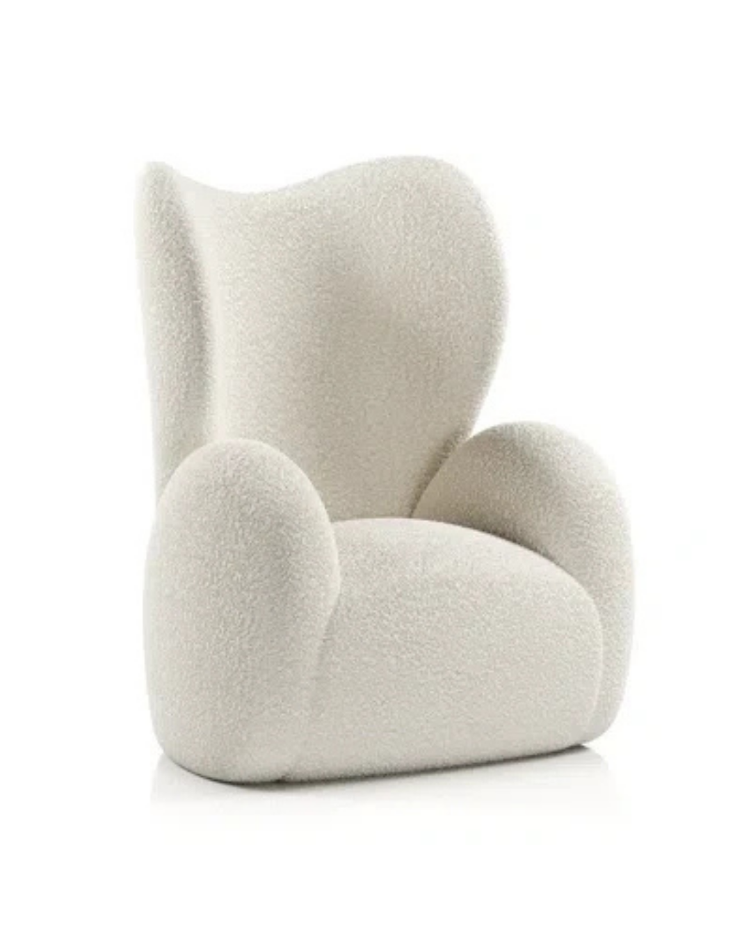 Wingback Bouclé Chair front view – living room furniture Dubai Furmories