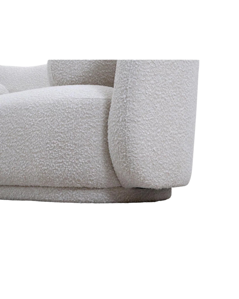 Modern Cream Sculptural Sofa – Artistic Curves & Plush Comfort