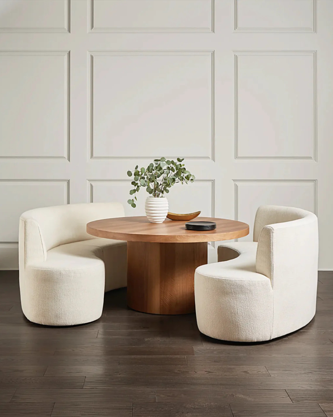 Drum Dining Table angle – bespoke dining table Ajman UAE