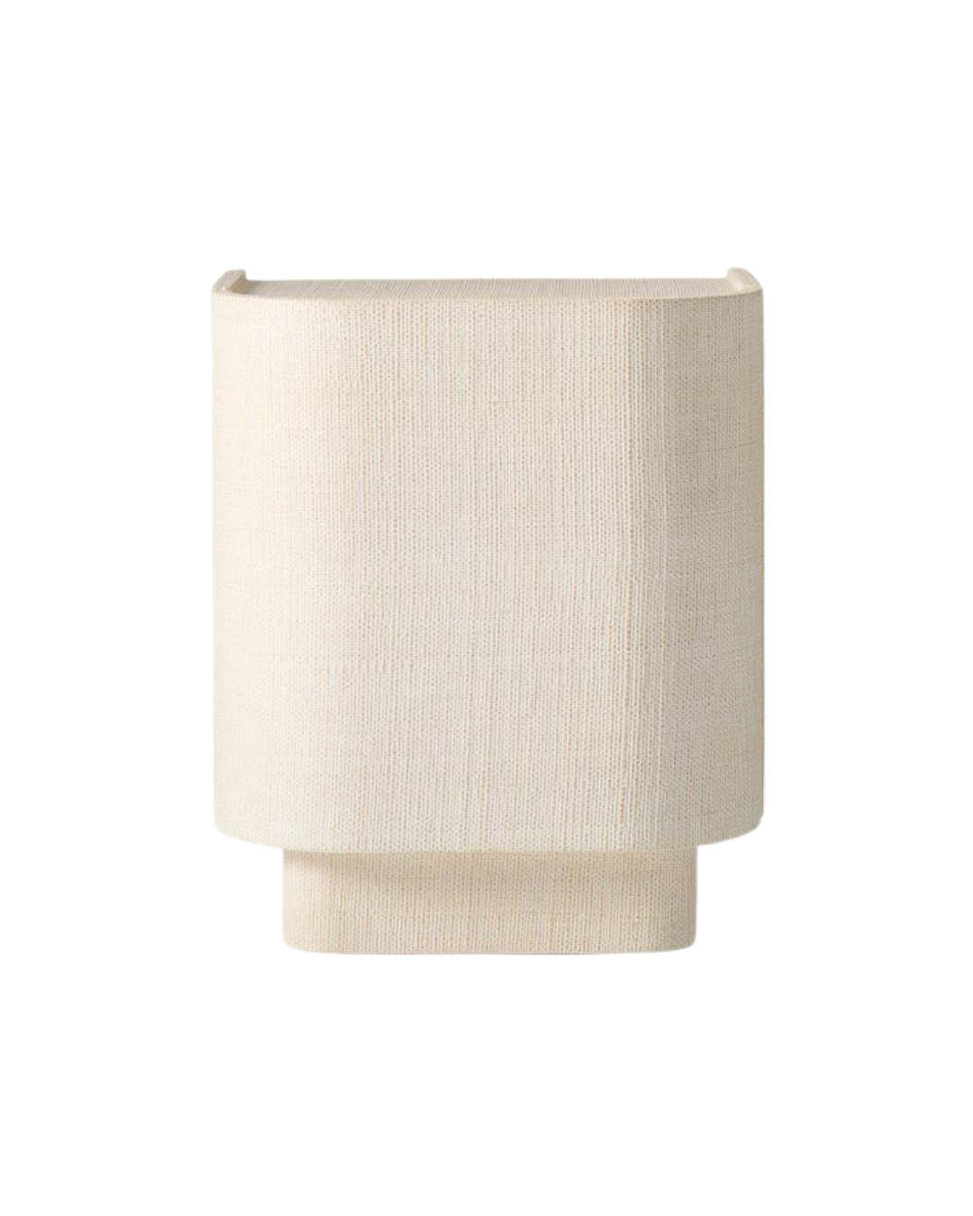 Serene Modern Curved Nightstand in Textured Ivory Wood