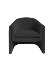 Modern Sculptural Accent Chair in Black Upholstery