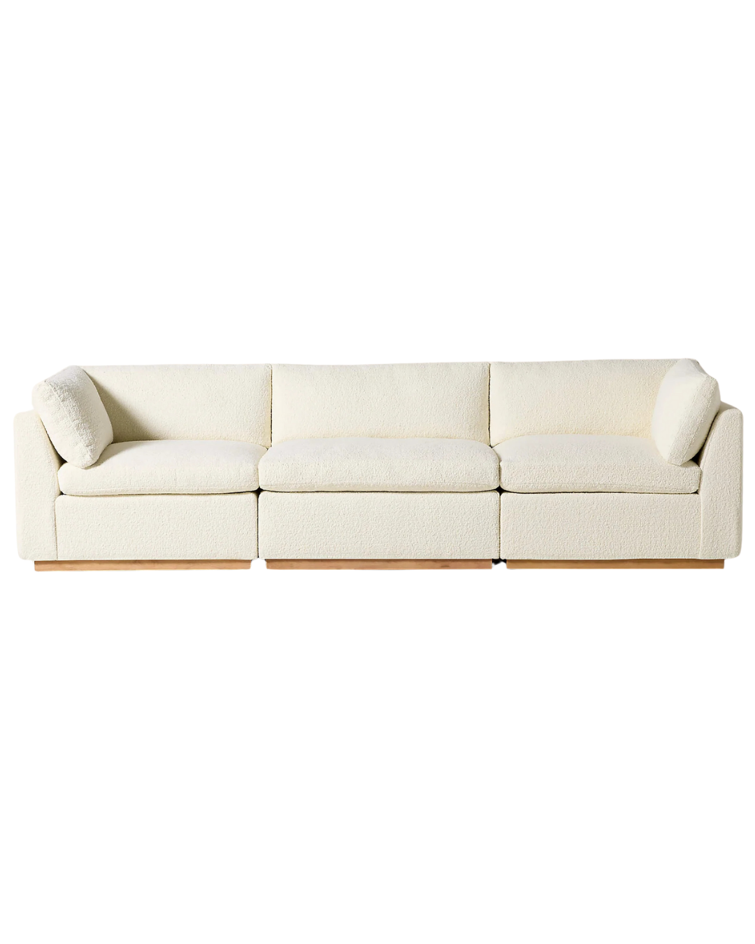 Modern Cream Modular Sofa plush cushions wooden base – UAE