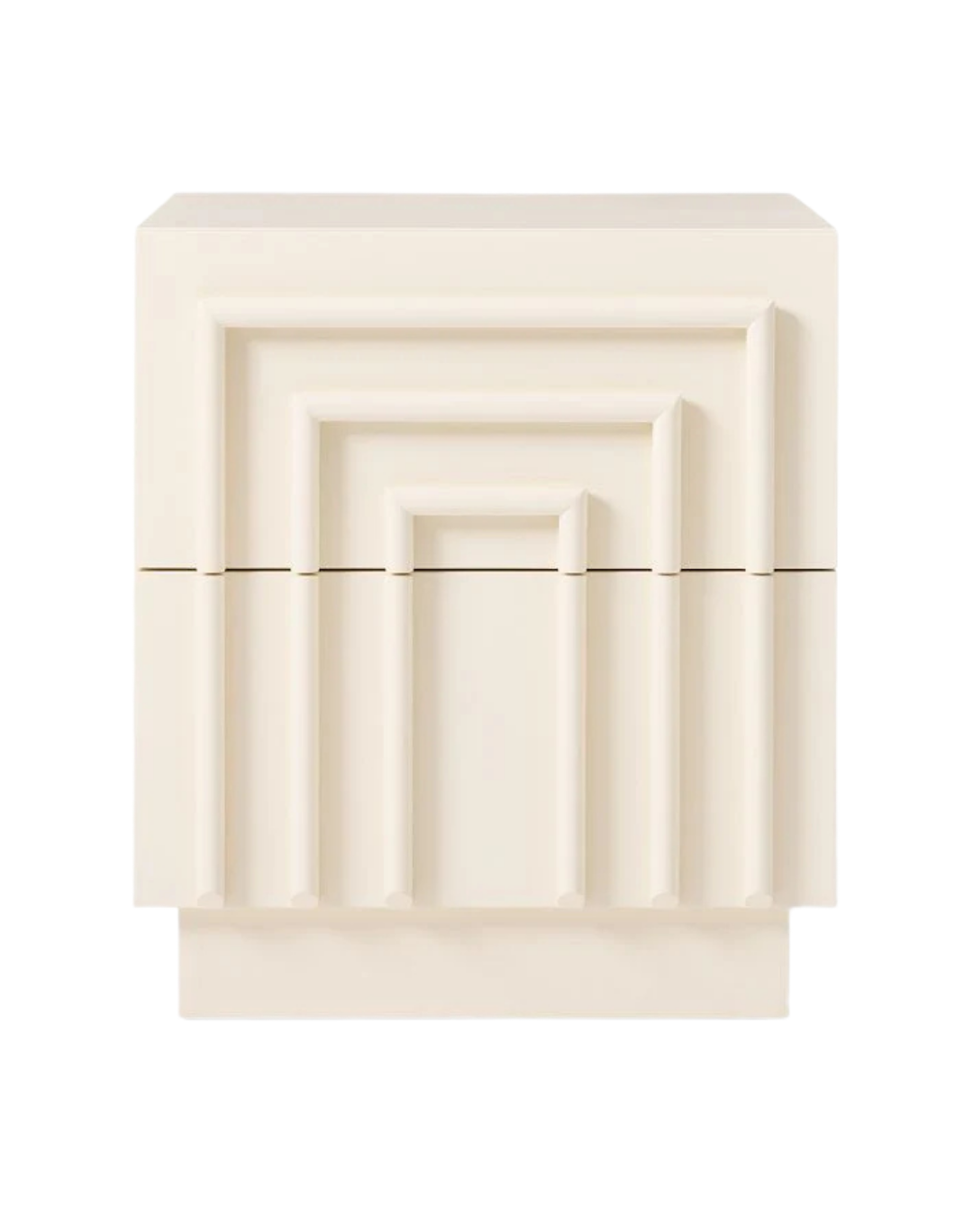 Deco Luxe Sculpted Nightstand in Ivory Finish