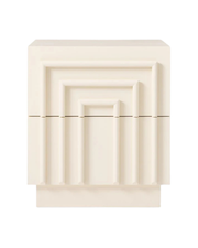 Deco Luxe Sculpted Nightstand in Ivory Finish