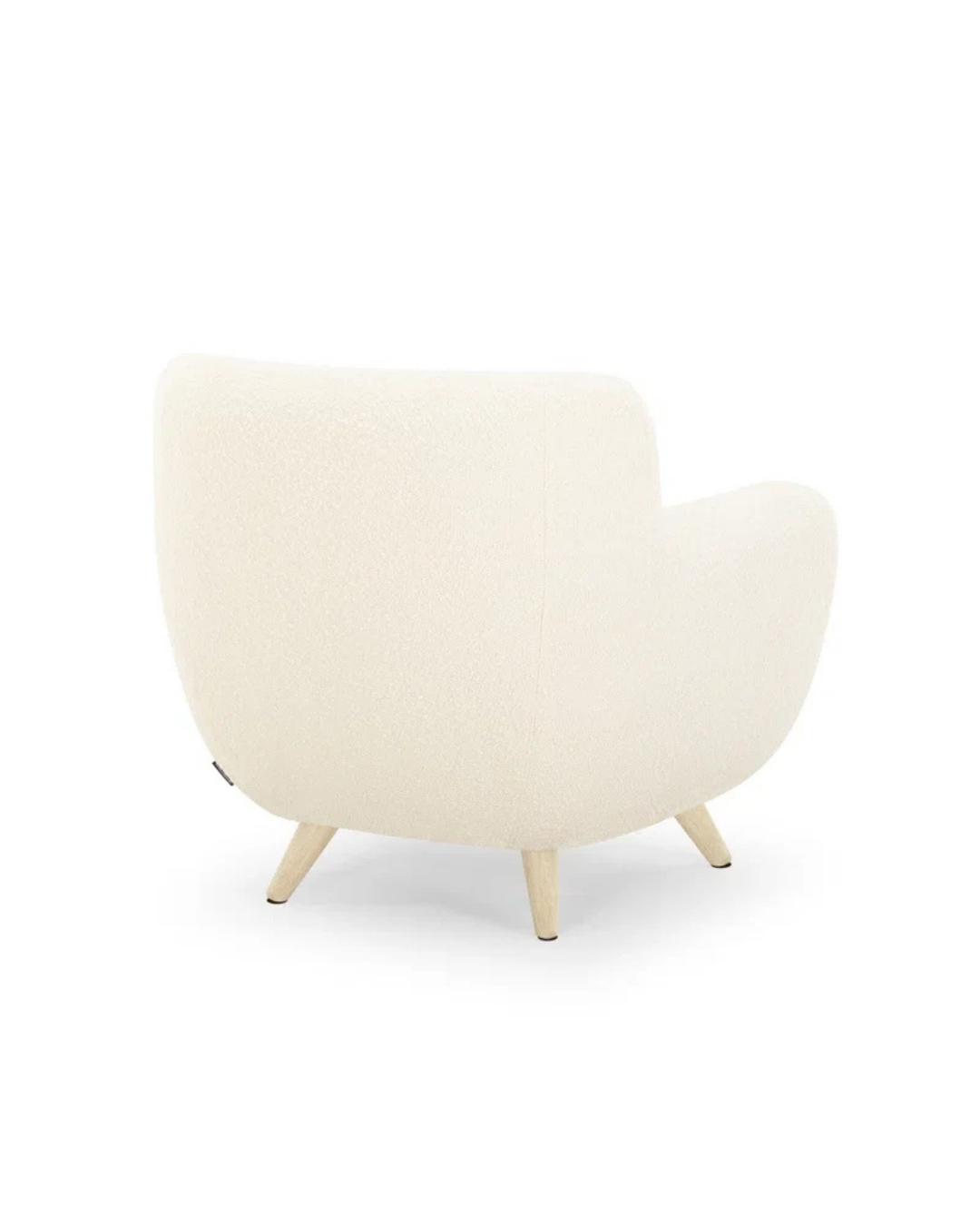 White Bouclé Chair angle – custom accent chair Ajman UAE