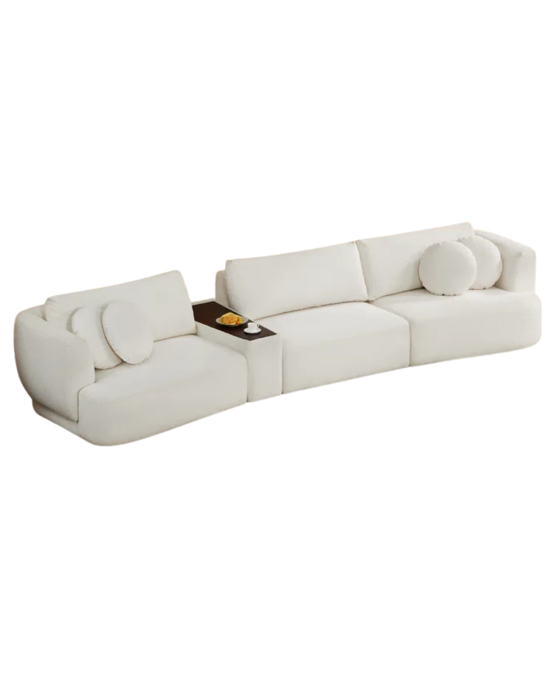 Modern Cream Modular Sofa – Plush Cushions & Flexible Design