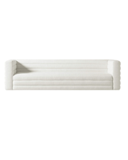 Modern Cream Ribbed Sofa – Sculptural Silhouette & Plush Upholstery