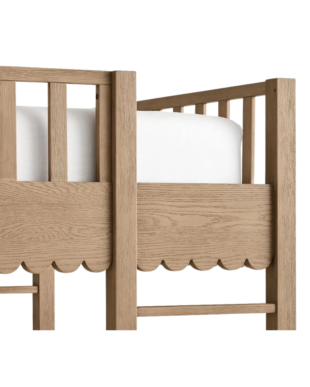 Fiaba Loft Bed — Solid Oak High Sleeper with Scallop Trim & Integrated Desk