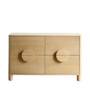 Disco Dresser — Children’s 4-Drawer Chest with Round Wood Pulls