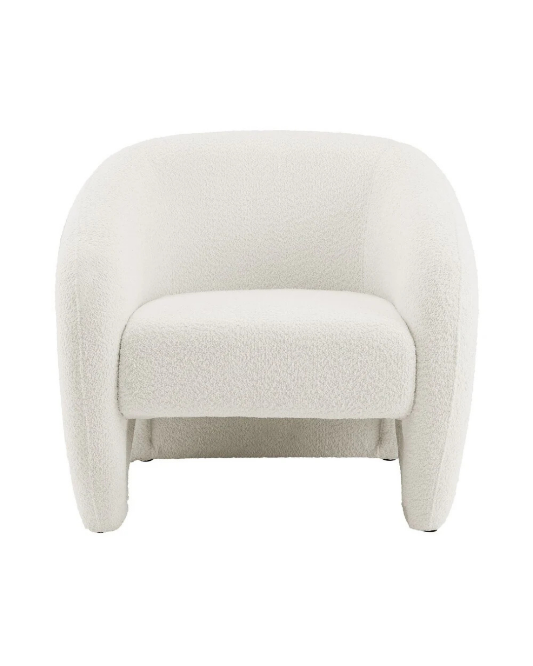 Contemporary Barrel Accent Chair with Bouclé Upholstery